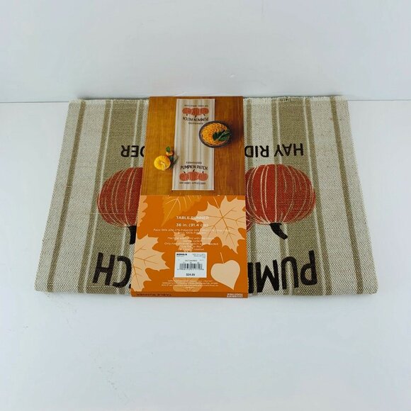 Kohl's Celebrate Fall Together Table Runner Autumn Pumpkin Patch 36" L x 13" W - Picture 2 of 8